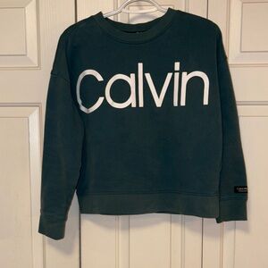 Calvin Klein Olive Green Crew Neck Performance Sweatshirt